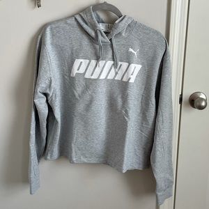 Puma Gray Cropped Hoodie